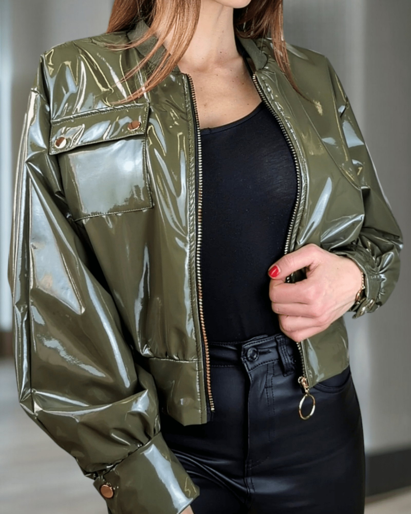 Jacket latex military green Suranska Shop 