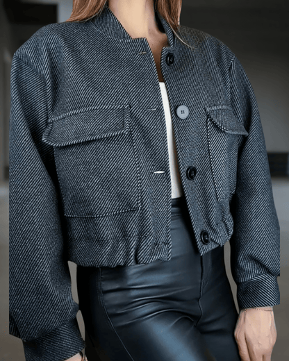 Jacket Bomber Nastia Dark Gray Suranska Shop 