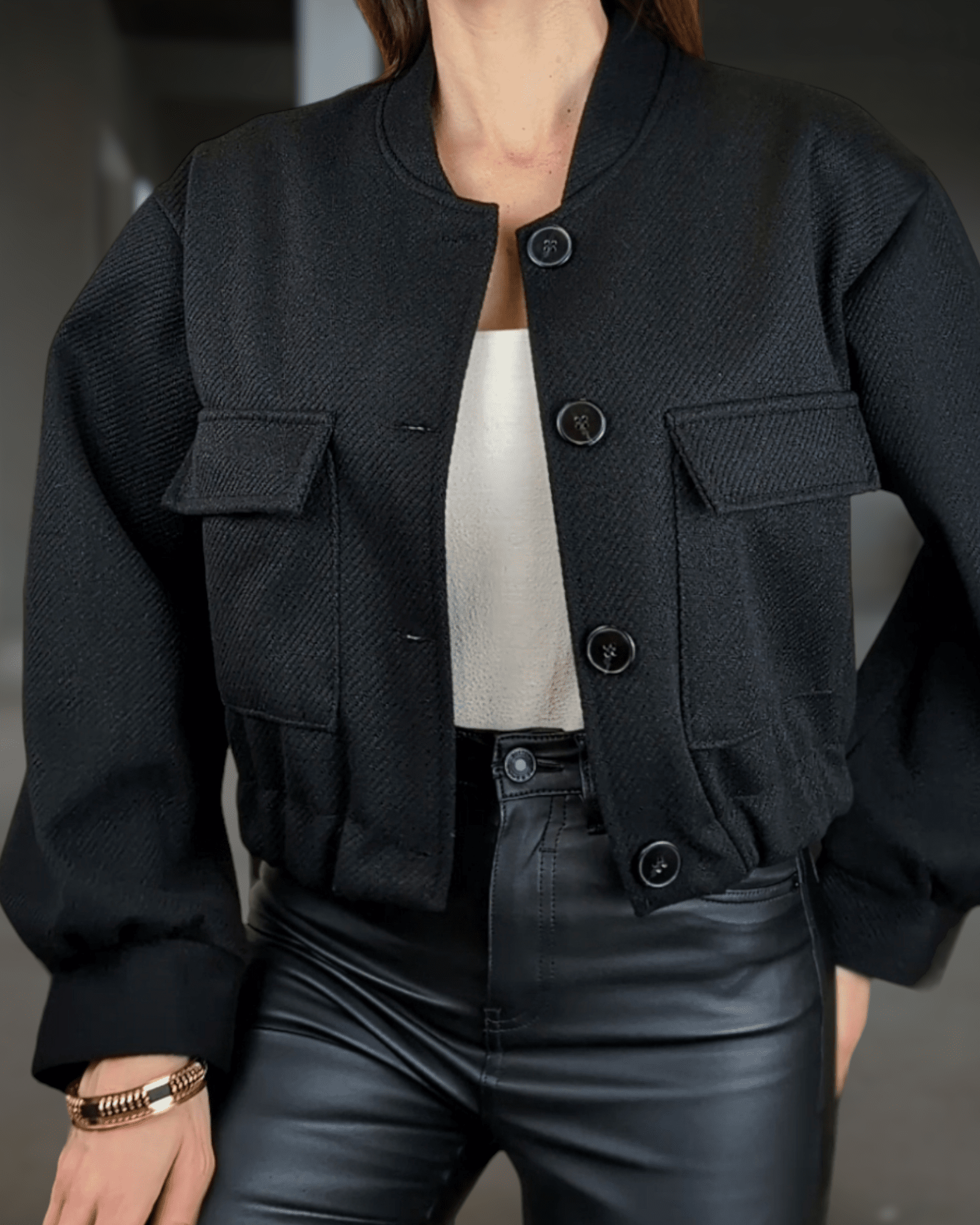 Jacket Bomber Nastia Black Suranska Shop 