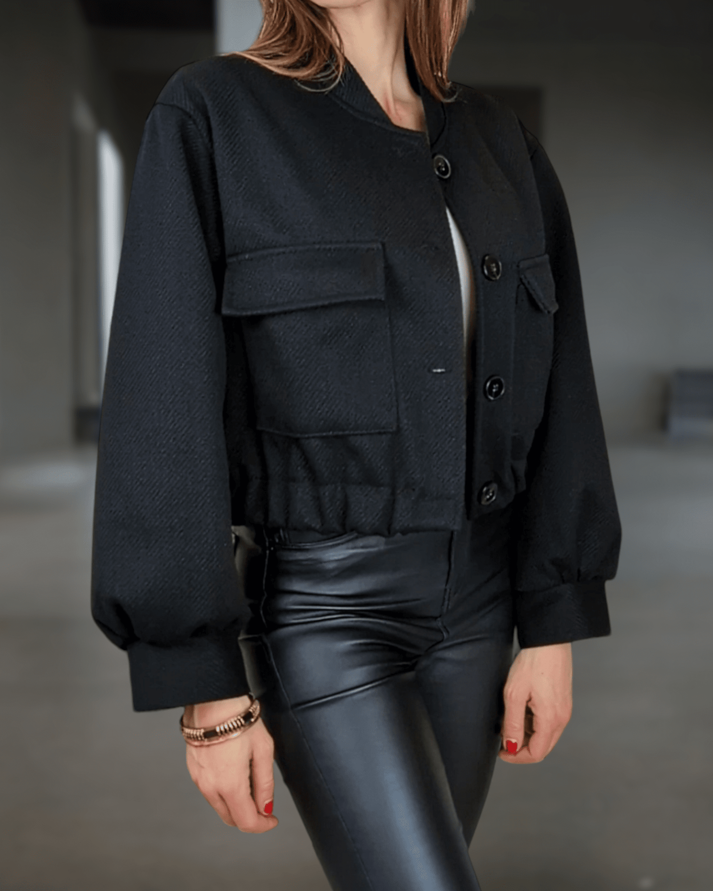 Jacket Bomber Nastia Black Suranska Shop 