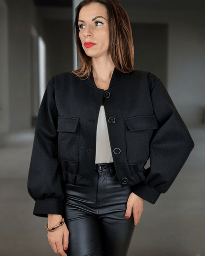 Jacket Bomber Nastia Black Suranska Shop 