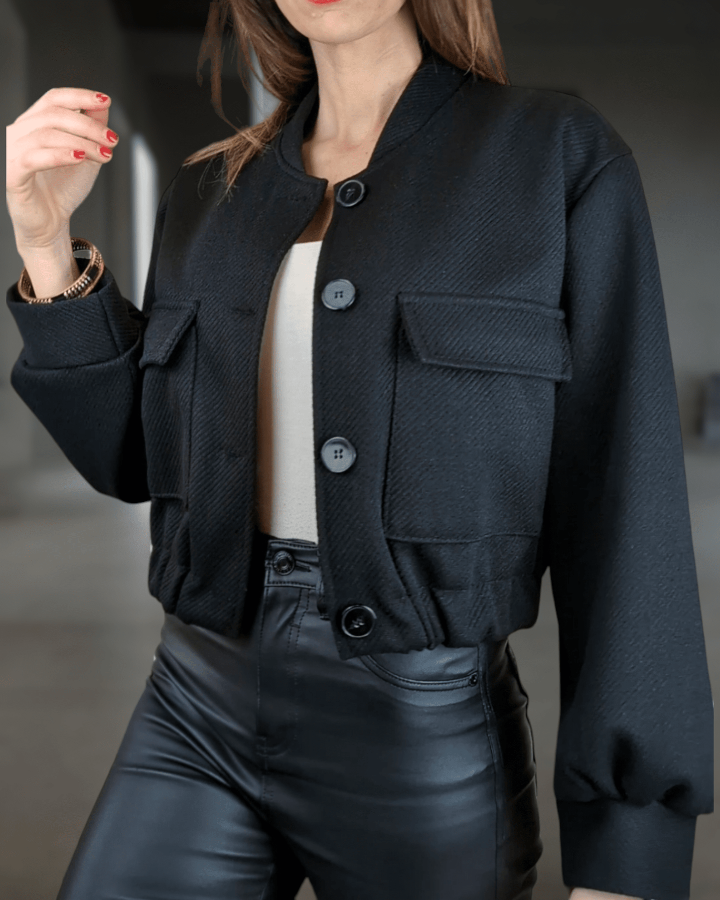 Jacket Bomber Nastia Black Suranska Shop 