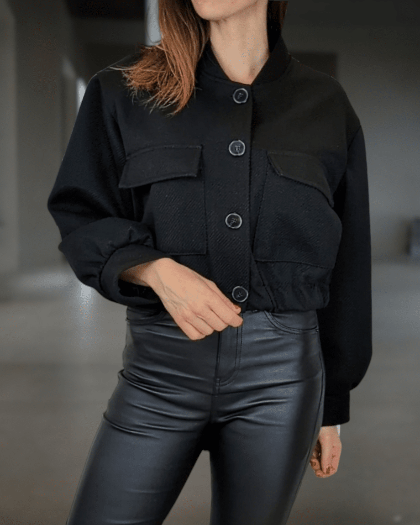 Jacket Bomber Nastia Black Suranska Shop 