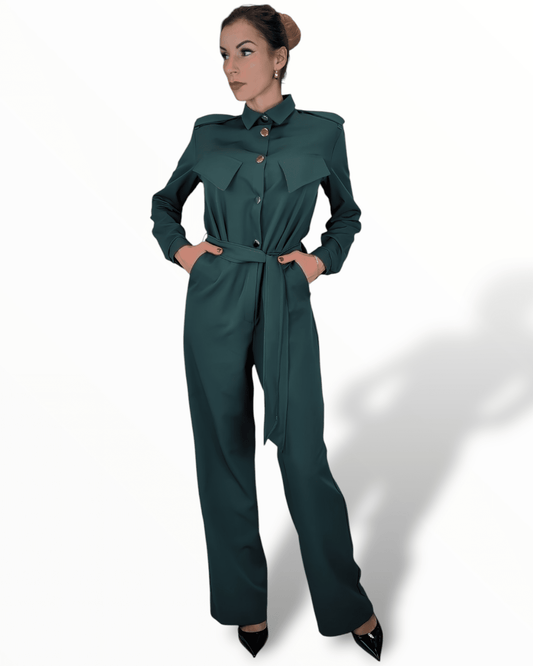 Jumpsuit Elegance Dark Green Suranska Shop 