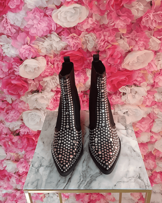 Boots with Silver Rhinestones Natalie shoes Suranska Shop 