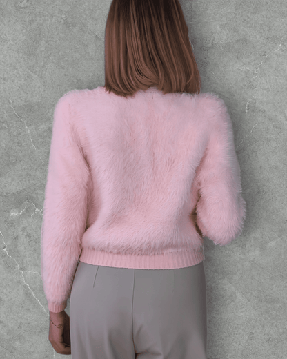 Weiche Pullover Alice in Rosa mit Perlen Suranska Shop 